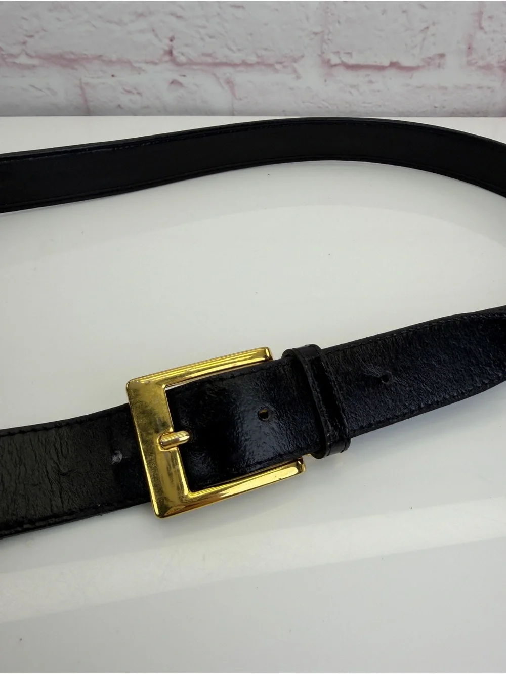 Burberry Classic Plaid Men's Leather Belt - Black & Beige 42
